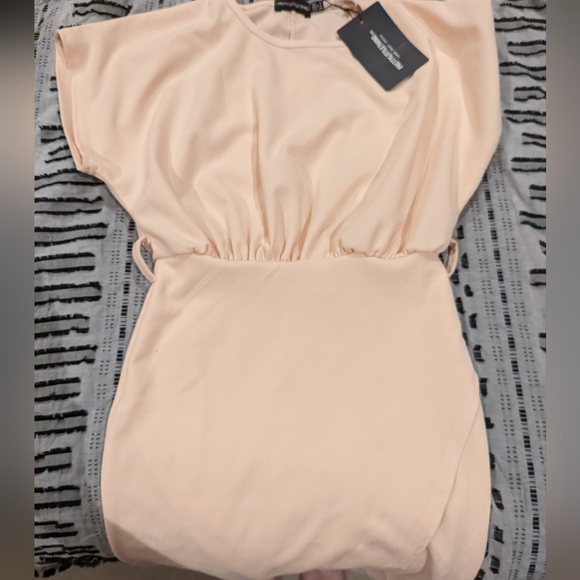 NWT PLT Nude Wrap Front Belted Kimono Sleeve Tulip Pencil Skirt Midi Dress Sz 4 - Picture 9 of 10